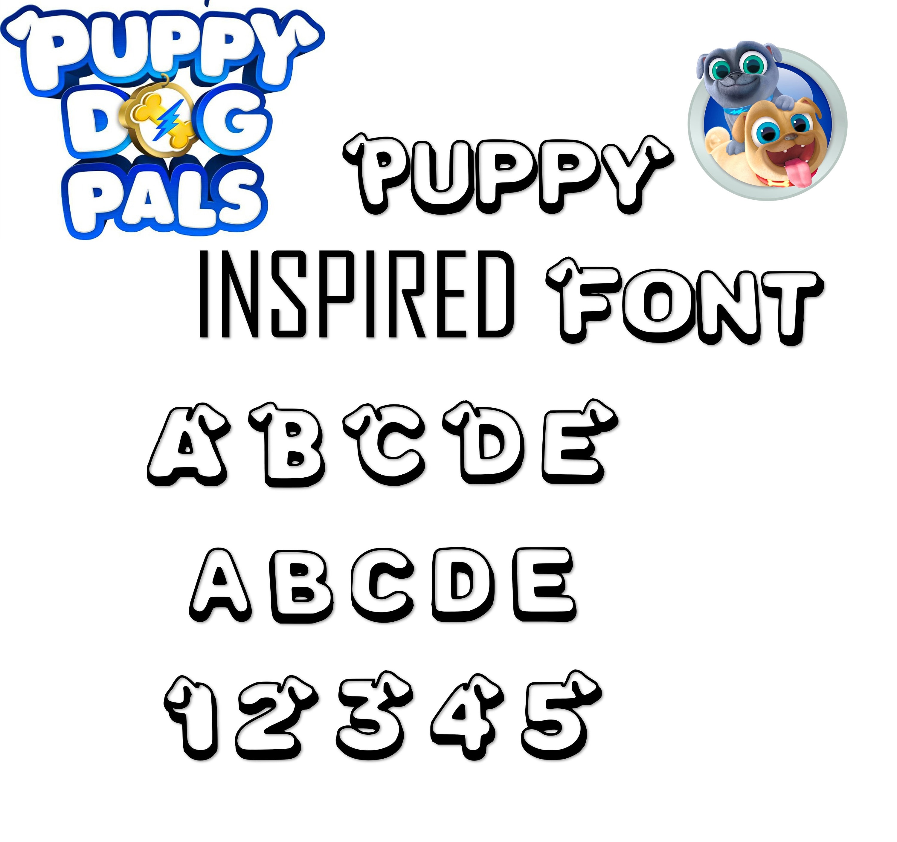 Puppy dog pals INSPIRED font True Type. To install and write Etsy
