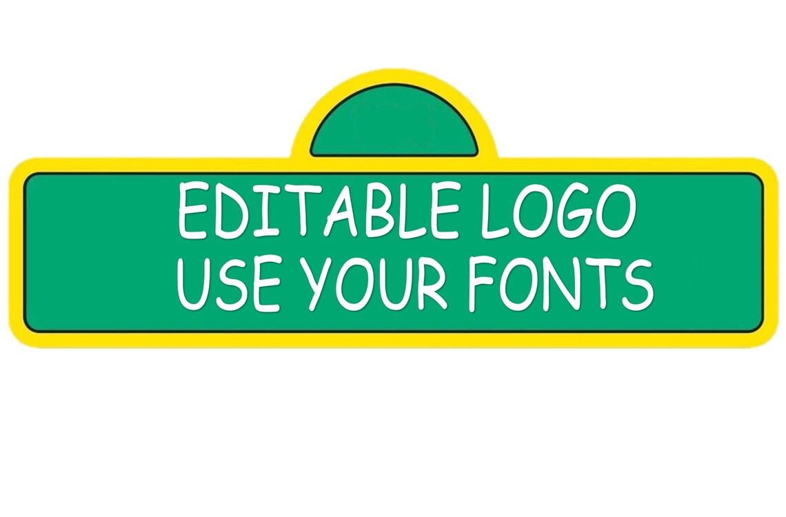 Editable Sesame street logo PNG file clear background Etsy