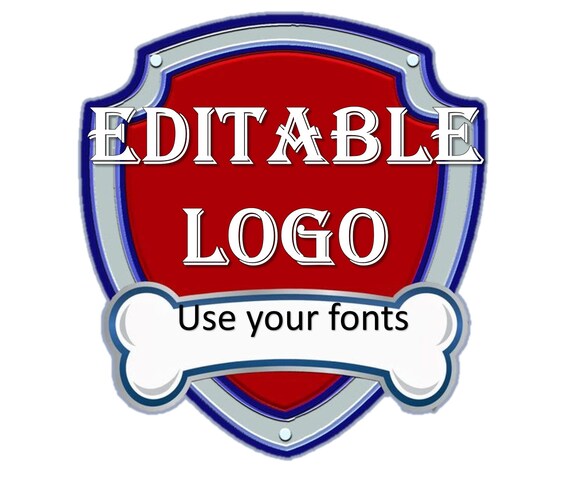 EDITABLE Paw patrol Shields PNG file clear background | Etsy