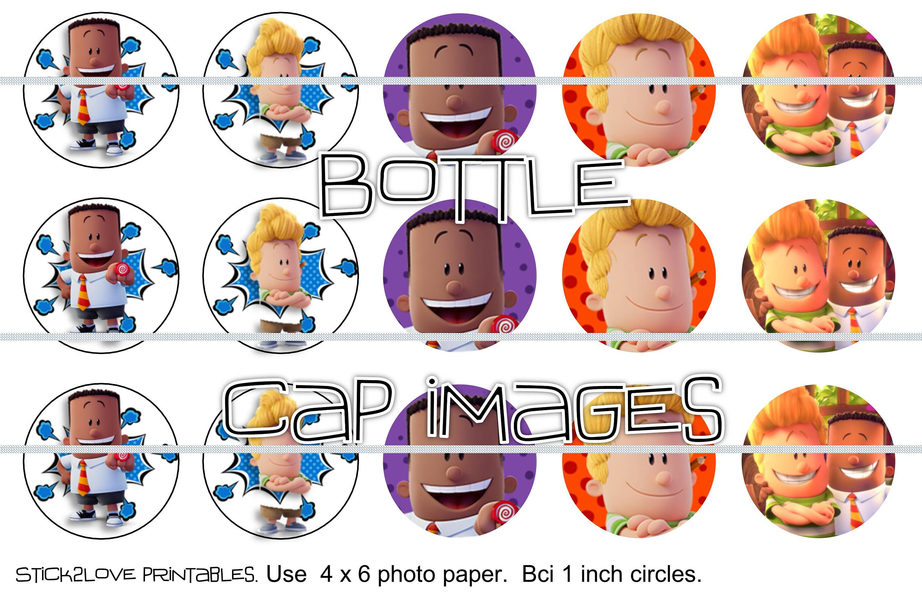 Captain Underpants 2017 4x6 printables 1 circles | Etsy