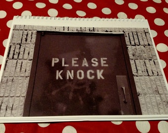 Spiral-bound notebook: Please Knock
