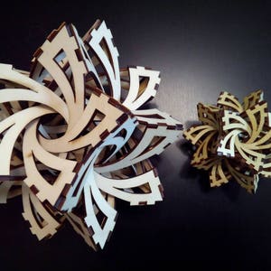 Frabjous 3D mathematical model. In laser-cut wood, in assembly kit or assembled image 5