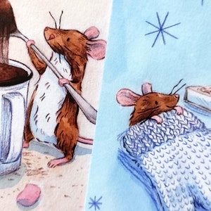 A Mice Cosy Christmas Illustrated Card Set (Set of 6)