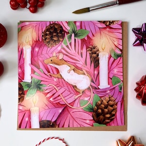 Naughty or Mice - Illustrated Christmas Card (Single) - Watercolour and Pencil Original Art