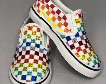 high top rainbow vans