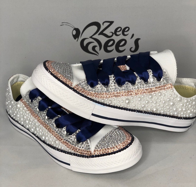 Wedding Converse Bling Converse Bridal Converse Bridal Etsy