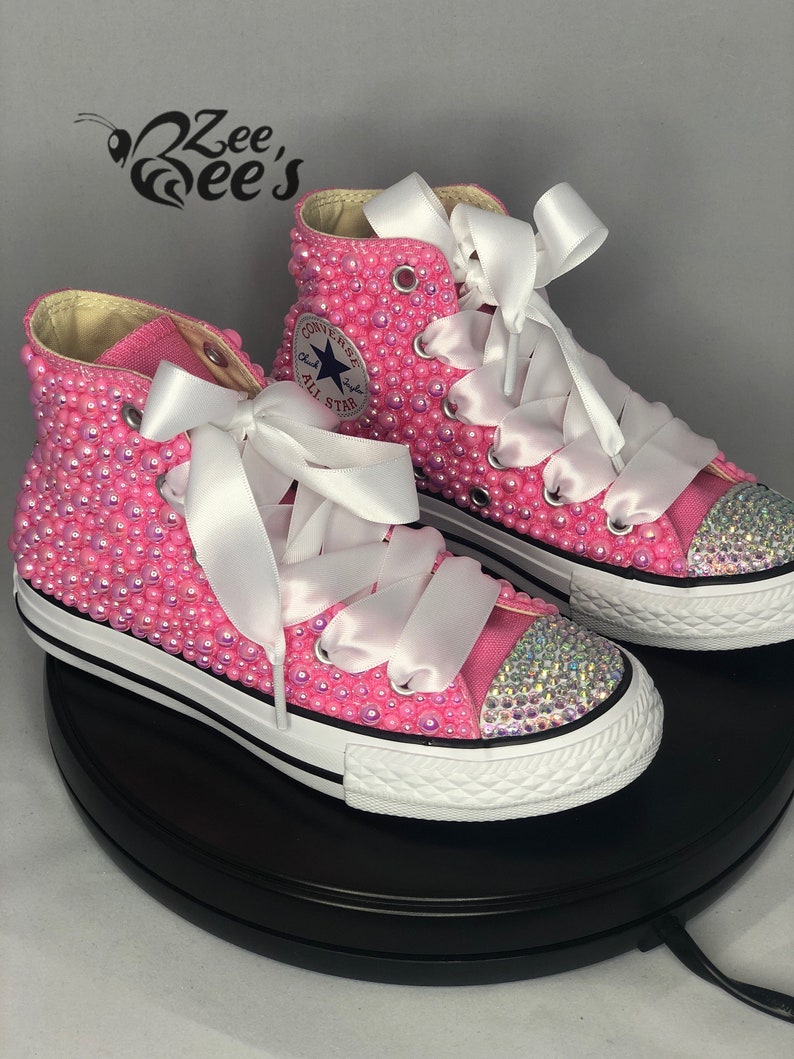 Bubblegum Pink Bling Converse | Etsy