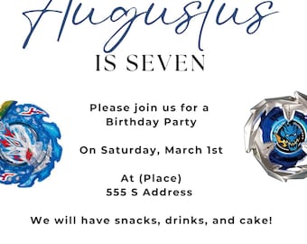 Invitación de cumpleaños de Beyblade