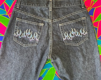 Vintage 90er DOGTOWN BLACK DRAGON Bestickte Baggy Jeans - Etsy