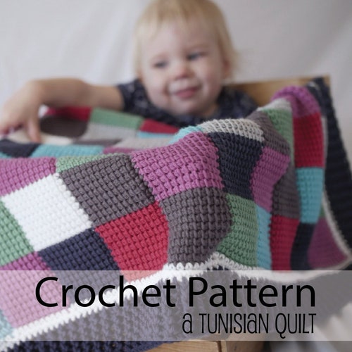 Crochet PATTERN ONLY A Tunisian Quilt Crochet Baby Blanket - Etsy
