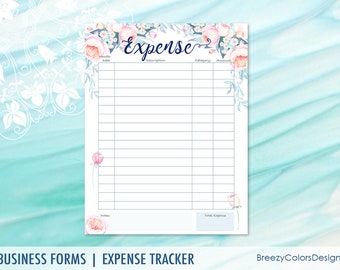 printable monthly bill tracker floral expense keeper book etsy