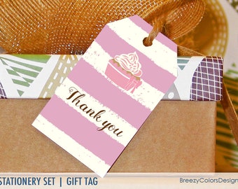 mini thank you labels floral hang tags template gift note etsy