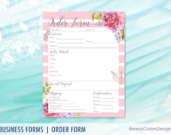 flower order form template cute ordering sheet quotation etsy