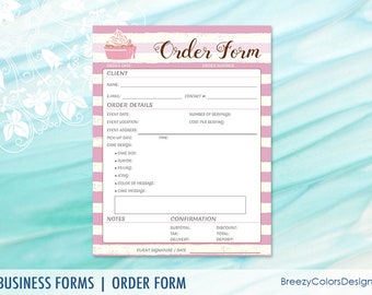 cake order form for bakery business custom printable etsy bakery order forms