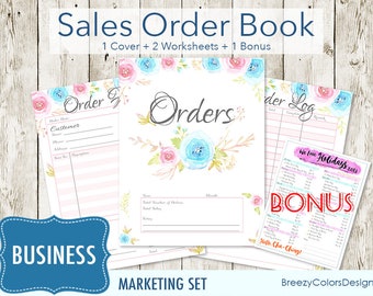 set of 4 marketing workbook kit template floral sales order etsy
