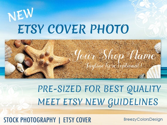 Shop Banner Design Starfish Etsy Store Cover Shell Premade Etsy