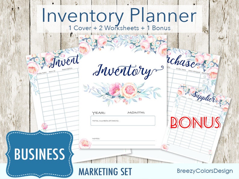 Flower Inventory Management Sheet Set of 4 Business Kit Etsy