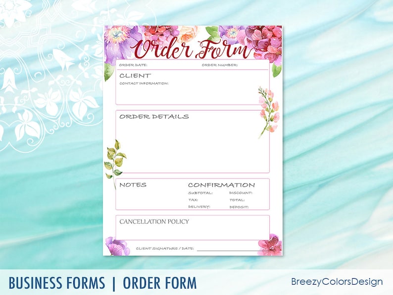 small business order form templates simple sales book for