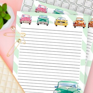 Cars Writing Paper Journal Pages for Kids Printables Lined | Etsy