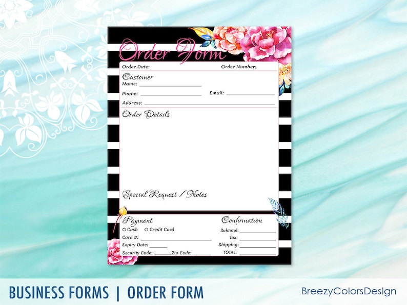 Craft Show Order Form Templates Download Simple Sales