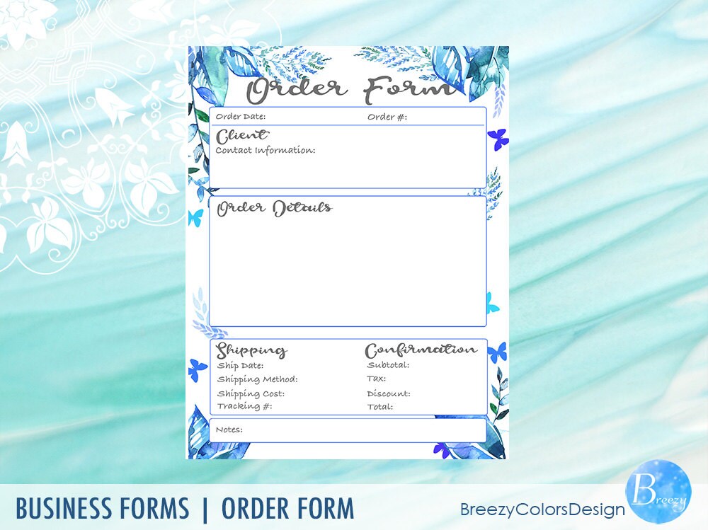 Craft Fair Order Form Printable Digital Quotation Template | Etsy