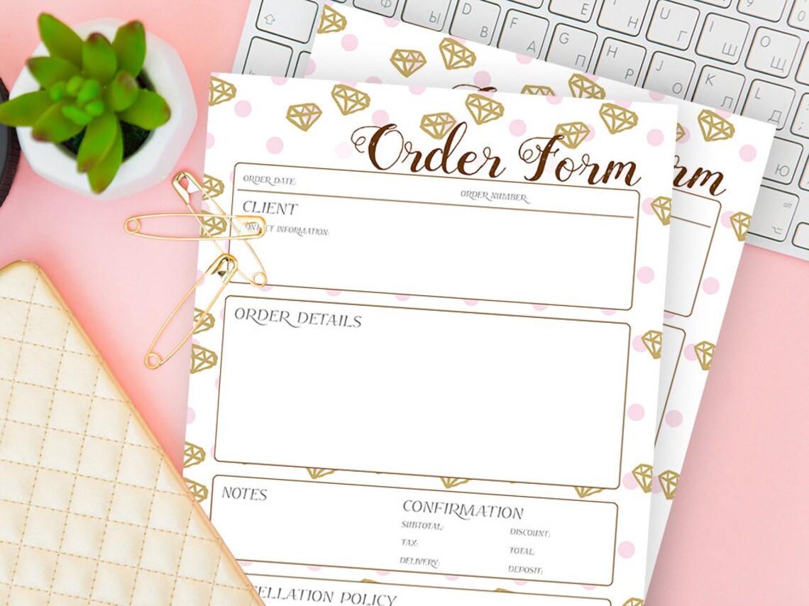 Simple Order Form Templates for Jewellery Business Modern - Etsy