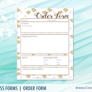 Simple Order Form Templates for Jewellery Business Modern - Etsy