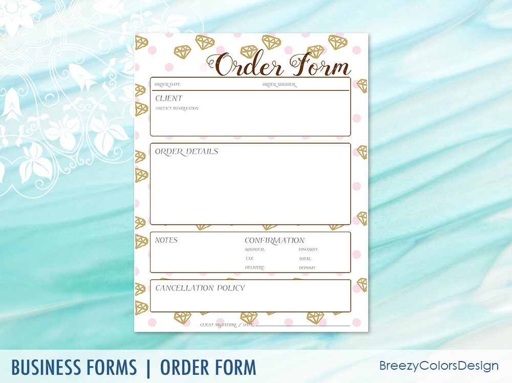 Simple Order Form Templates for Jewellery Business Modern - Etsy