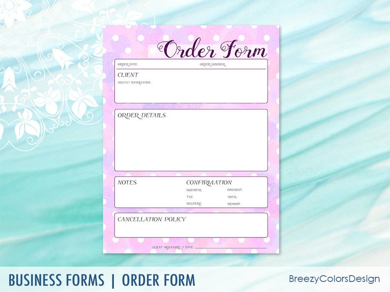 Order Form Craft Show Sales Worksheet Template Printable New | Etsy