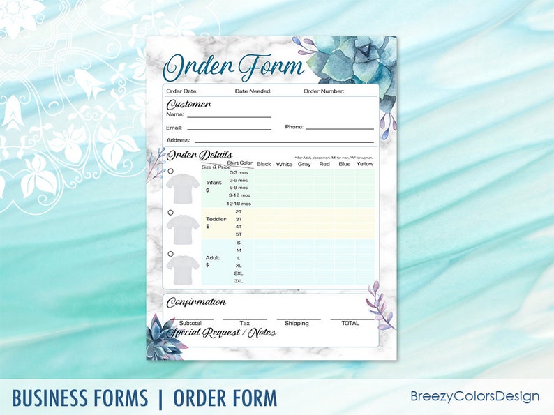 Download T-shirt Order Form Templates Download Clothes Sales ...