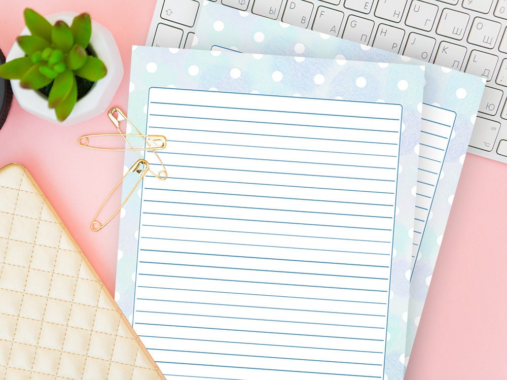 journal notes download lined writing paper multiple etsy