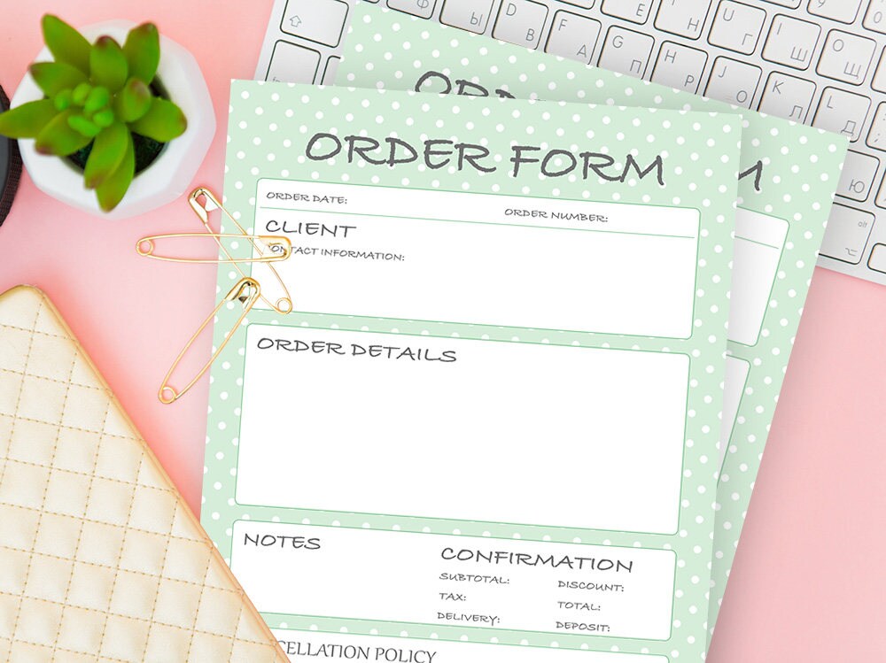 Craft Show Printable Business Order Form Templates Simple - Etsy