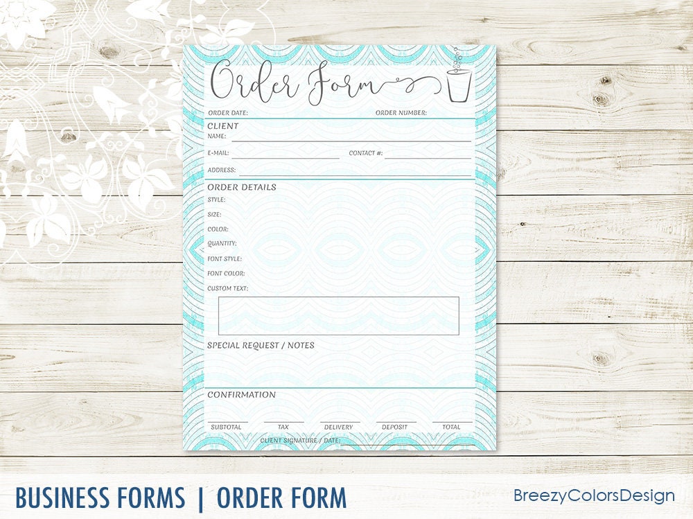 tumbler order form template sales ordering sheet client etsy
