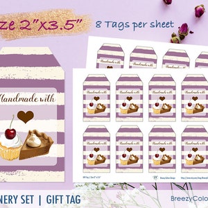 Cupcake Gift Tags Handmade With Love Printable Notes Card - Etsy
