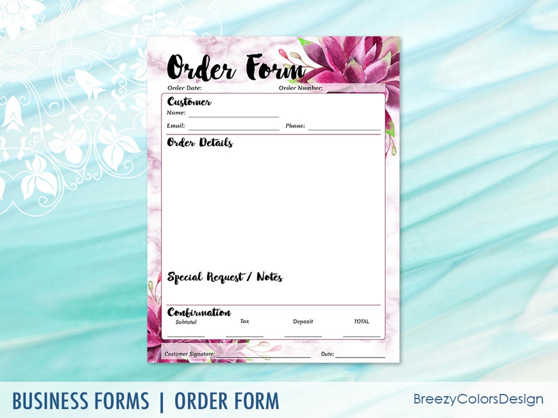 Craft Show Order Form Printable Small Business Templates - Etsy UK
