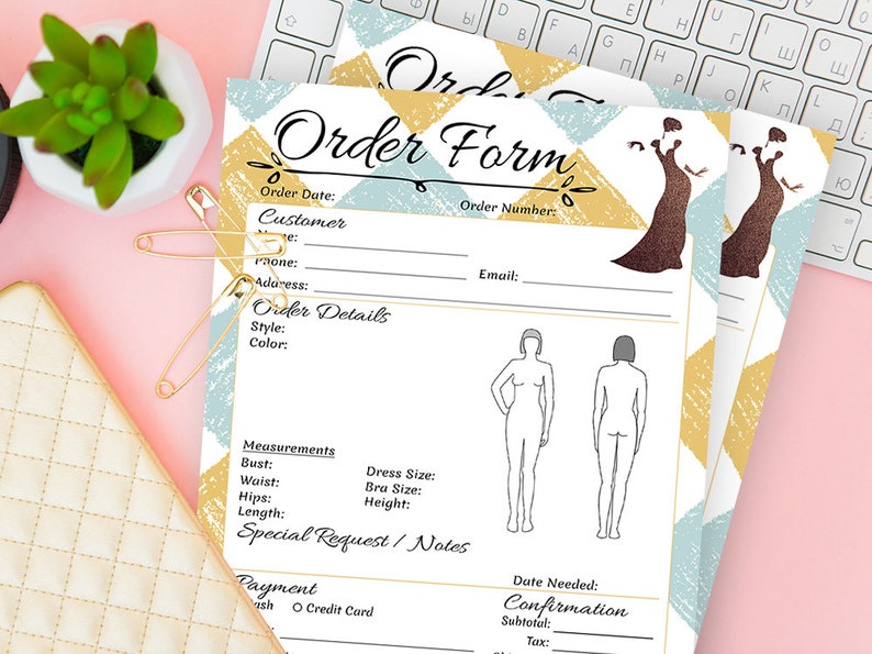 Dress Order Form Templates Download Seamstress Sales Etsy Australia