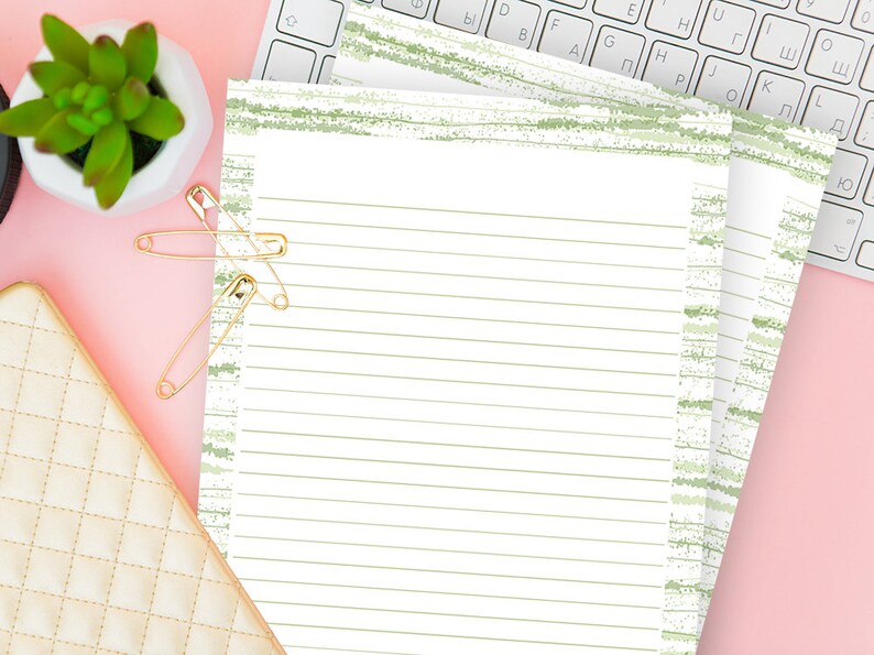 Lined Journal Paper Printable Set of 5 Multiple Writing Etsy