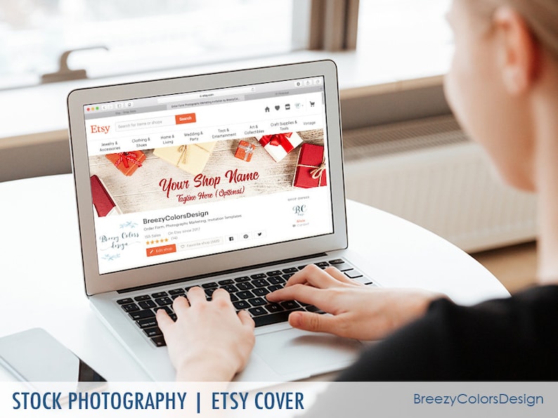 Premade Photo Design Styled Stock Photography Gifts Presents Shop Cover Banner for Holiday Etsy Store Header Custom Digital Download
