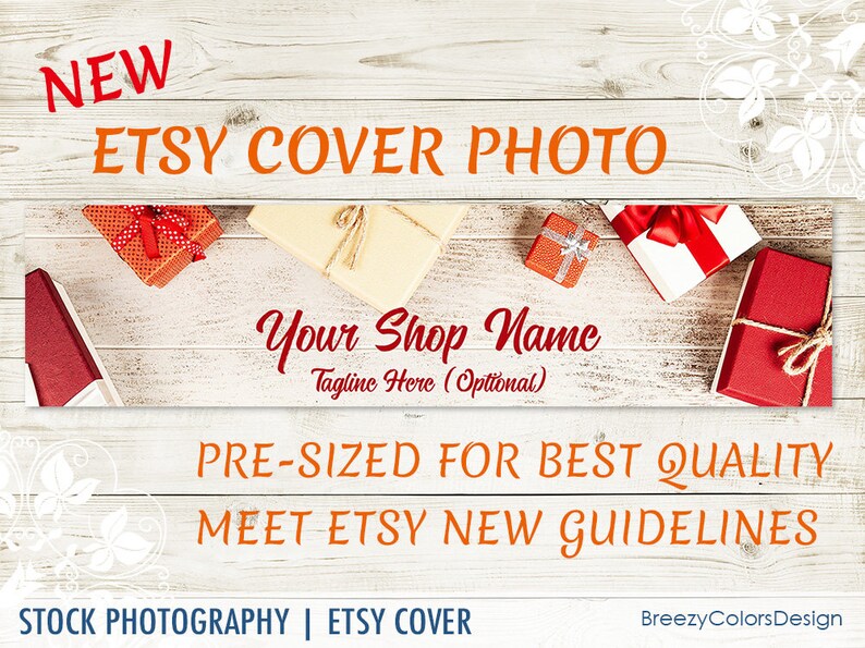 Premade Photo Design Styled Stock Photography Gifts Presents Shop Cover Banner for Holiday Etsy Store Header Custom Digital Download