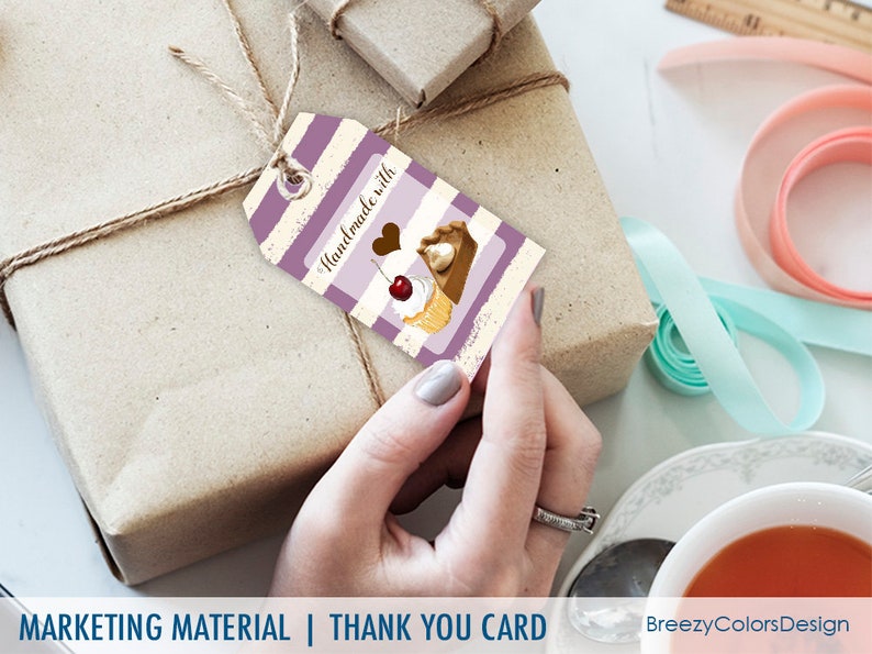 Cupcake Gift Tags Handmade With Love Printable Notes Card - Etsy