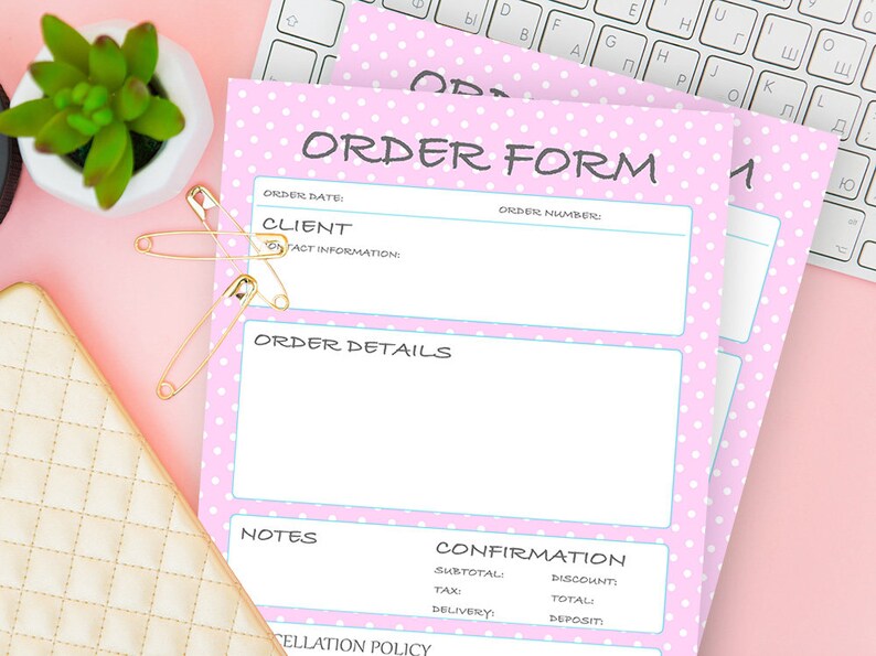 Custom Order Form Template for Craft Sales Book Printable Etsy