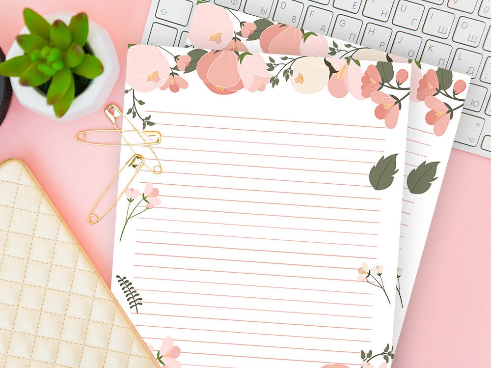 lined paper for handwriting printable writing notebook ruled etsy