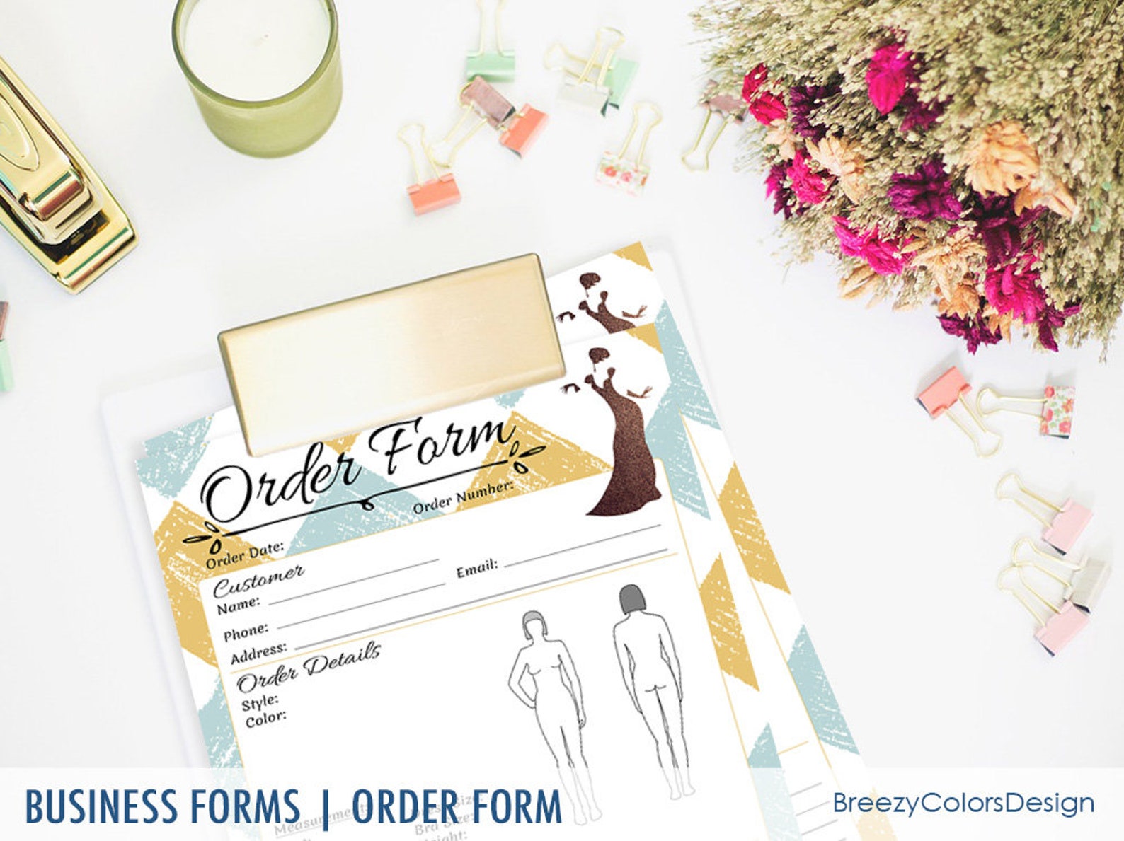 Dress Order Form Templates Download Seamstress Sales Etsy Australia