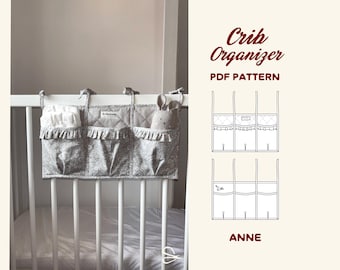 Patrón de costura para organizador de cuna | Bolsa de almacenamiento DIY para la habitación de tu bebé | Tutorial de costura para organizador de pañales | Proyecto de costura para organizar la habitación de tu bebé