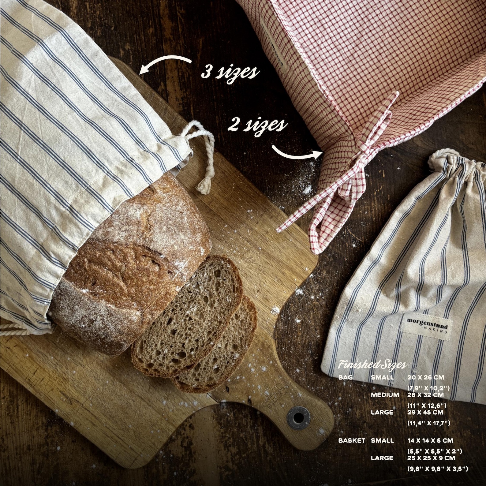The Bread Set | Sewing Pattern PDF for Bread Bag & Fabric Basket ...