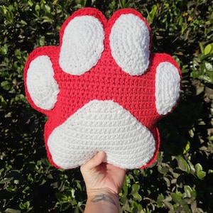 Custom Crochet Paw Print Pillow
