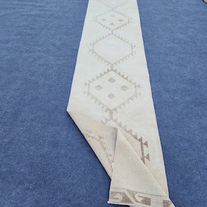 2x14 Neutral Runner, Beige Brown Rug, Oushak Runner, Turkish Runner, 2x14 Runner Rug, Vintage Runner, Long Narrow Runner, Kitchen Runner