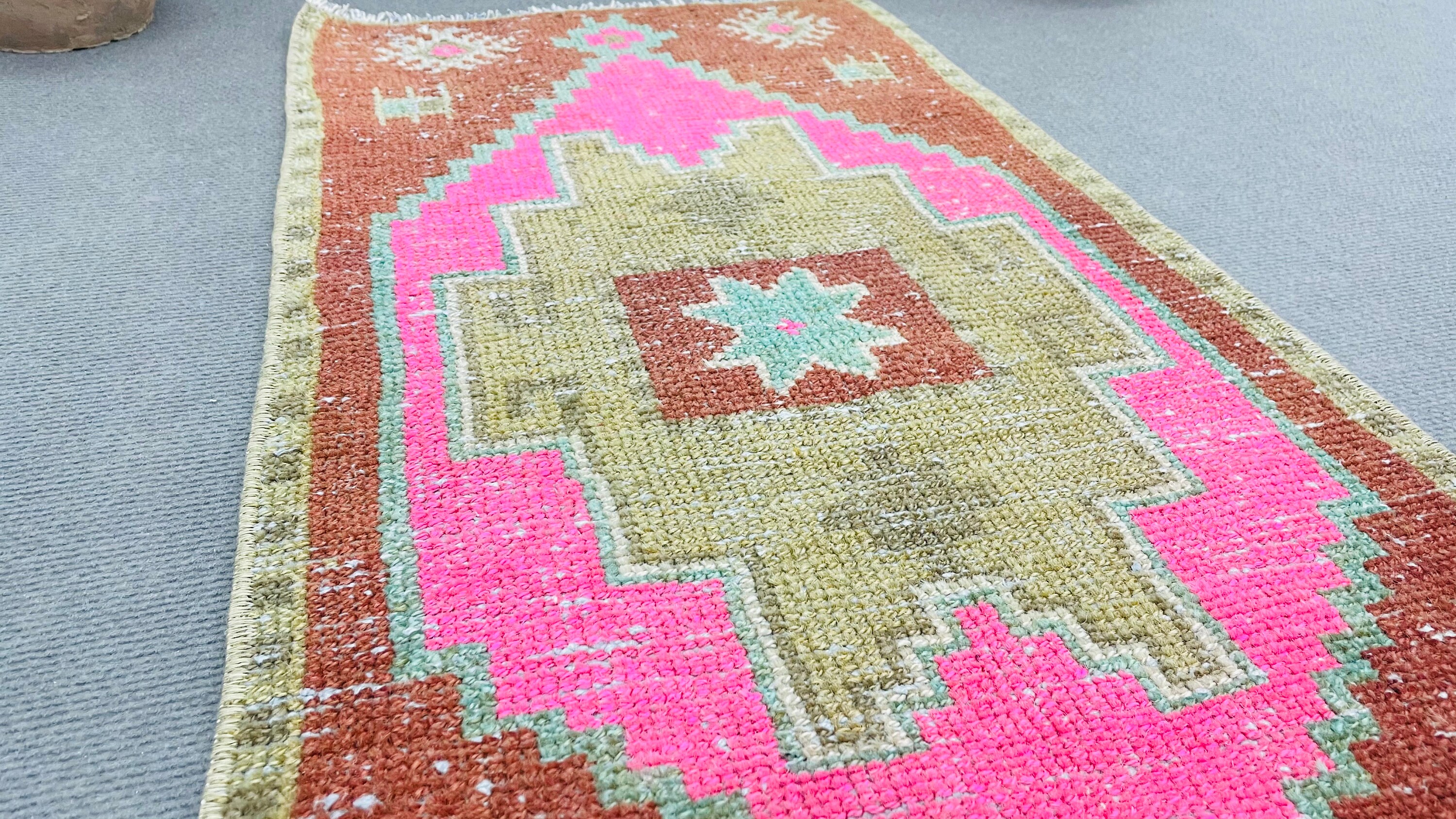 Small Vintage Rug 2x3 Oriental Rug Small Oushak Rug Small Etsy UK