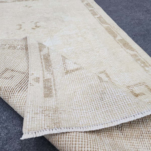 3x5 Neutral Area Rug, Oushak Rug, Vintage Rug, Turkish Rug, 3x5 Area Rug, Bedroom Rug, Handmade Rug, Beige Rug, Home Decor Rug, Wool Rug