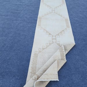 3x14 Runner Rug, Beige Runner, Neutral Oushak Runner, Turkish Runner, Vintage Runner, 3x14 Runner, Kitchen Rug Runner, Extra Long Runner